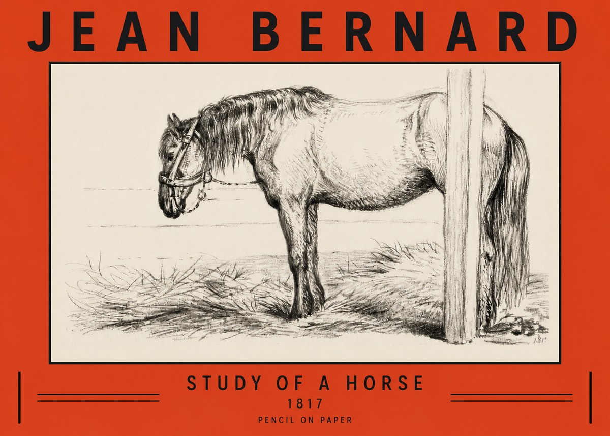 Jean Bernard Study of a Horse XII No3 - Affiche