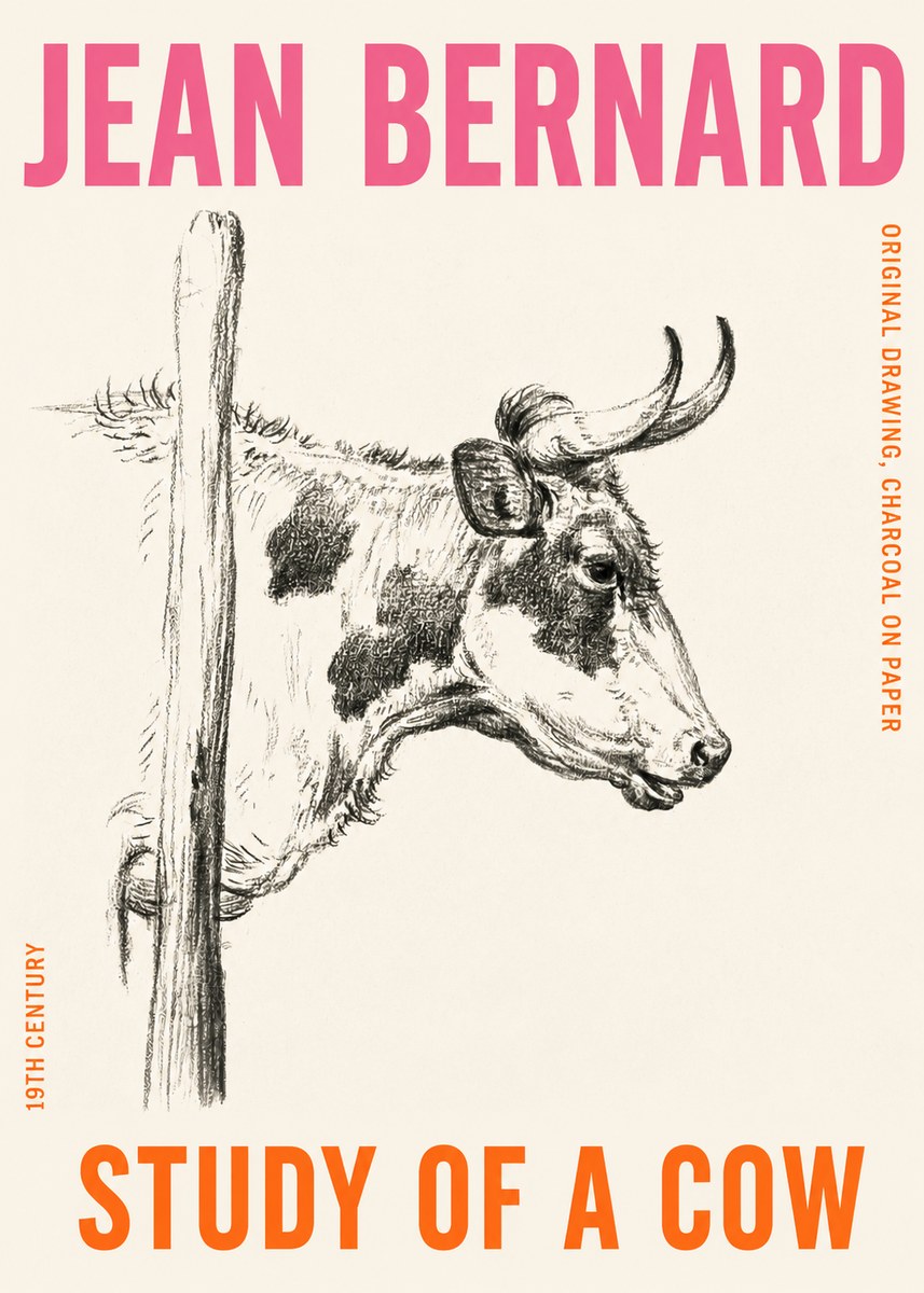 Jean Bernard Study of a Cow XVII No4 - Affiche