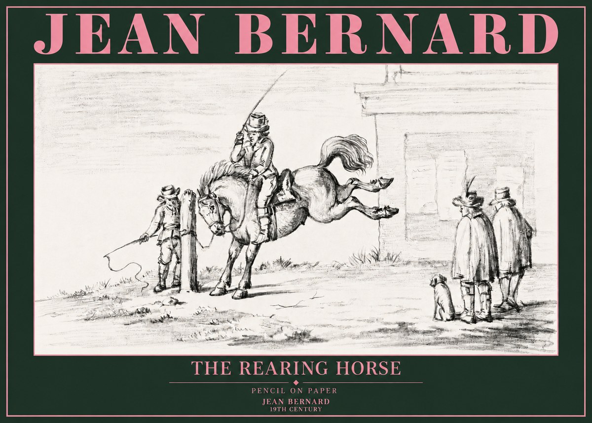 Jean Bernard The Rearing Horse II No3 - Affiche