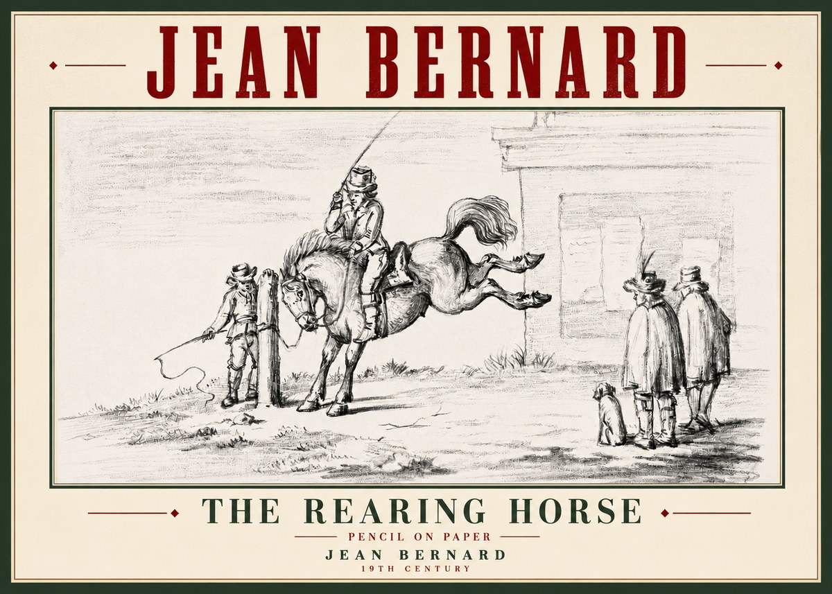 Jean Bernard The Rearing Horse II No5 - Affiche