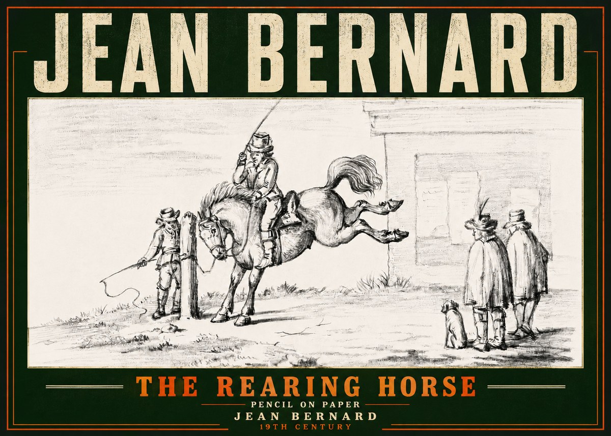 Jean Bernard The Rearing Horse II No6 - Affiche