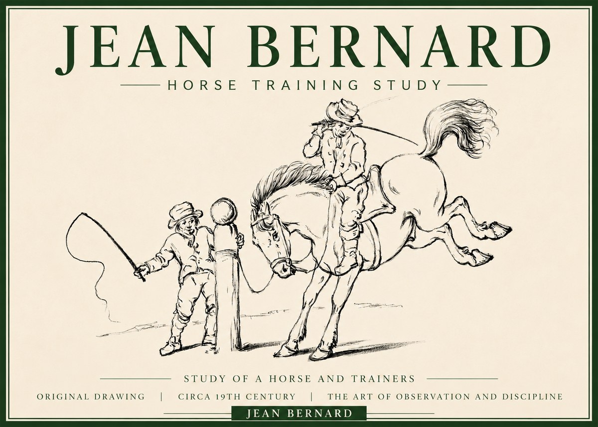 Jean Bernard Horse Training Study No3 - Affiche