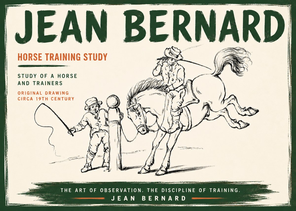 Jean Bernard Horse Training Study No6 - Affiche