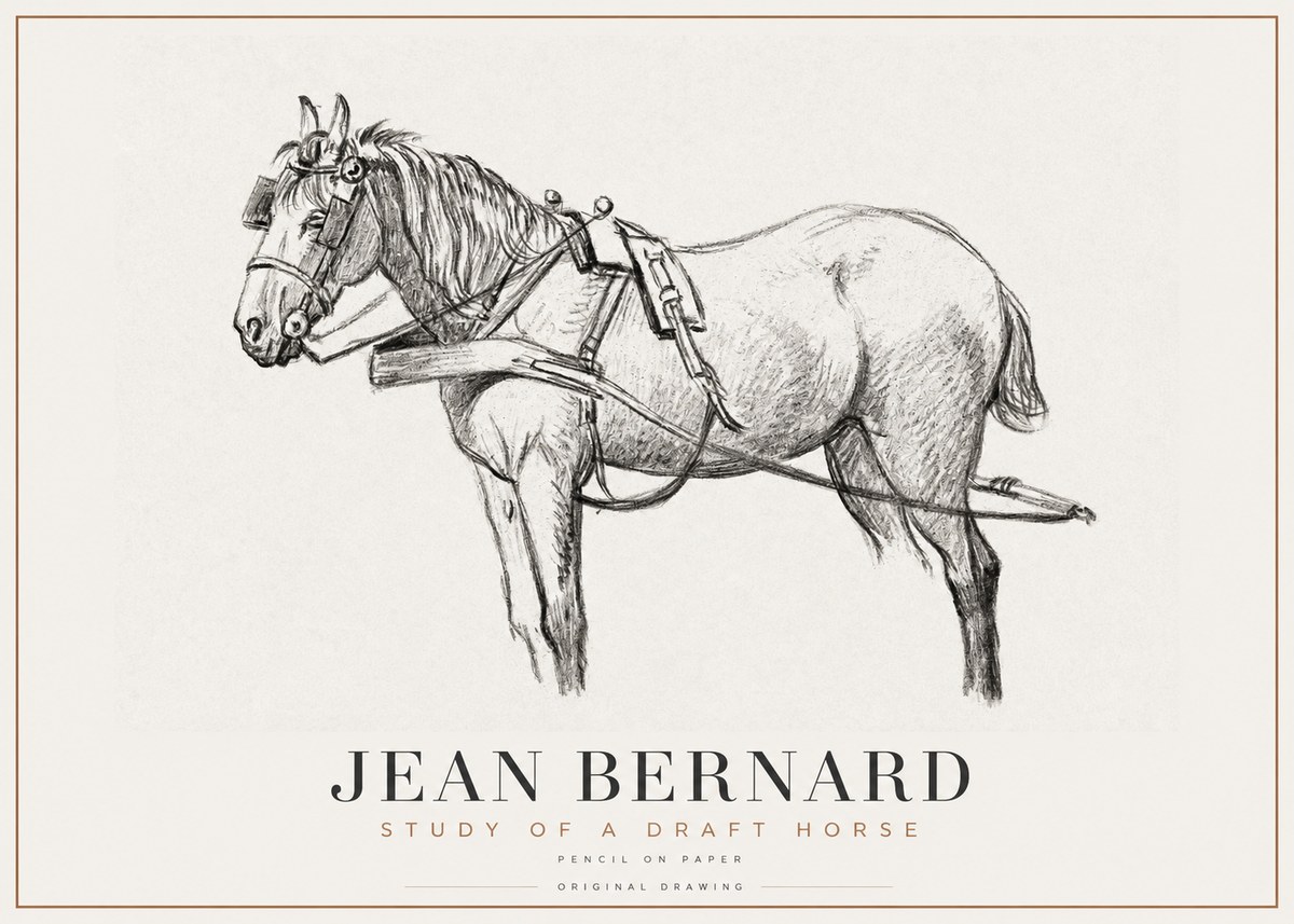 Jean Bernard Study of a Draft Horse I No1 - Affiche