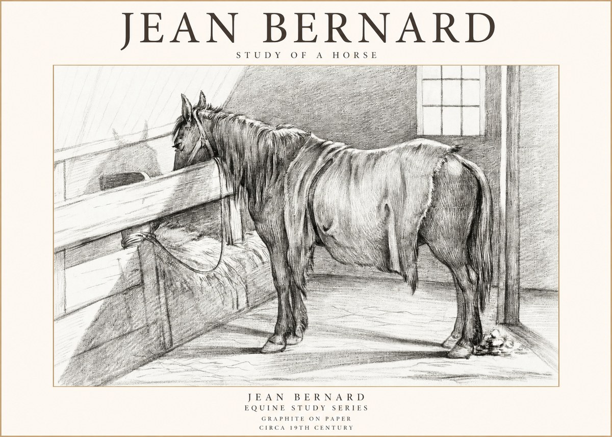 Jean Bernard Study of a Horse XIII No1 - Affiche