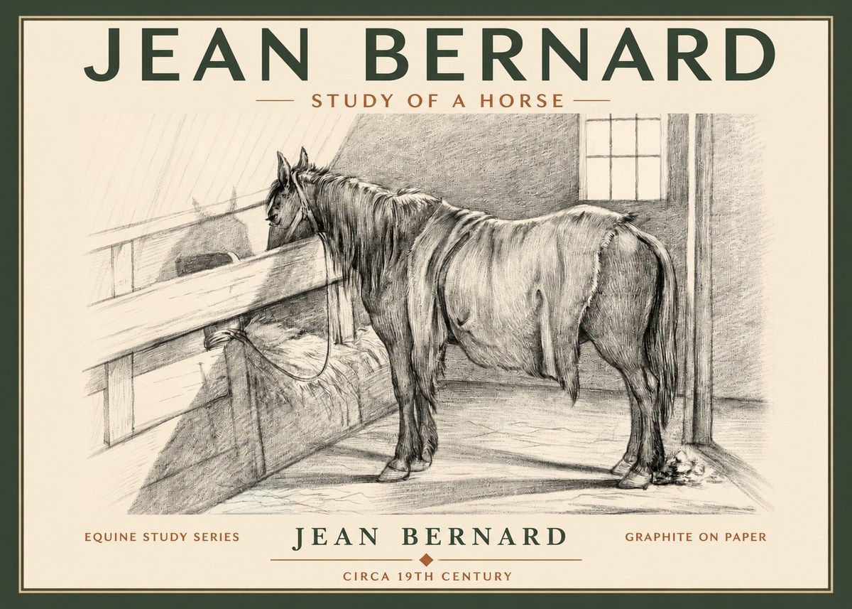 Jean Bernard Study of a Horse XIII No2 - Affiche