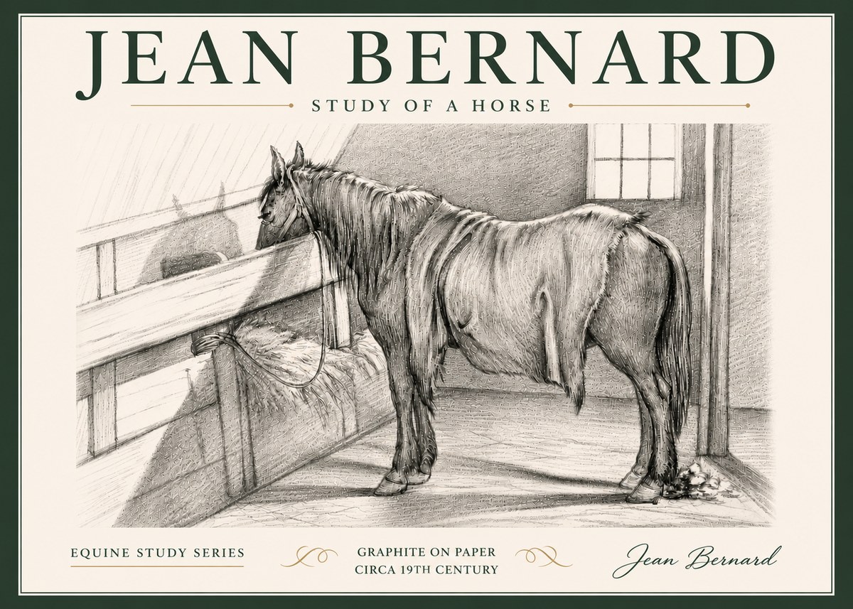 Jean Bernard Study of a Horse XIII No5 - Affiche