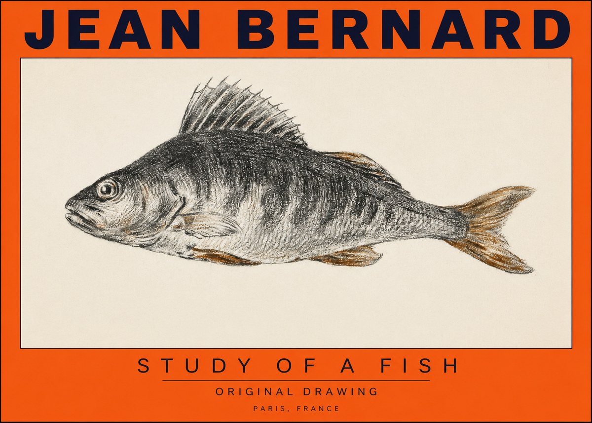 Jean Bernard Study of a Fish IV No2 - Affiche