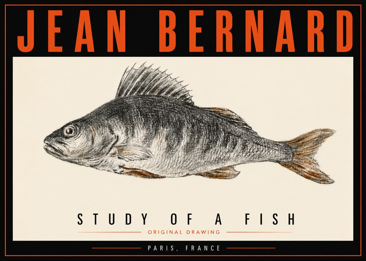 Jean Bernard Study of a Fish IV No5 - Affiche