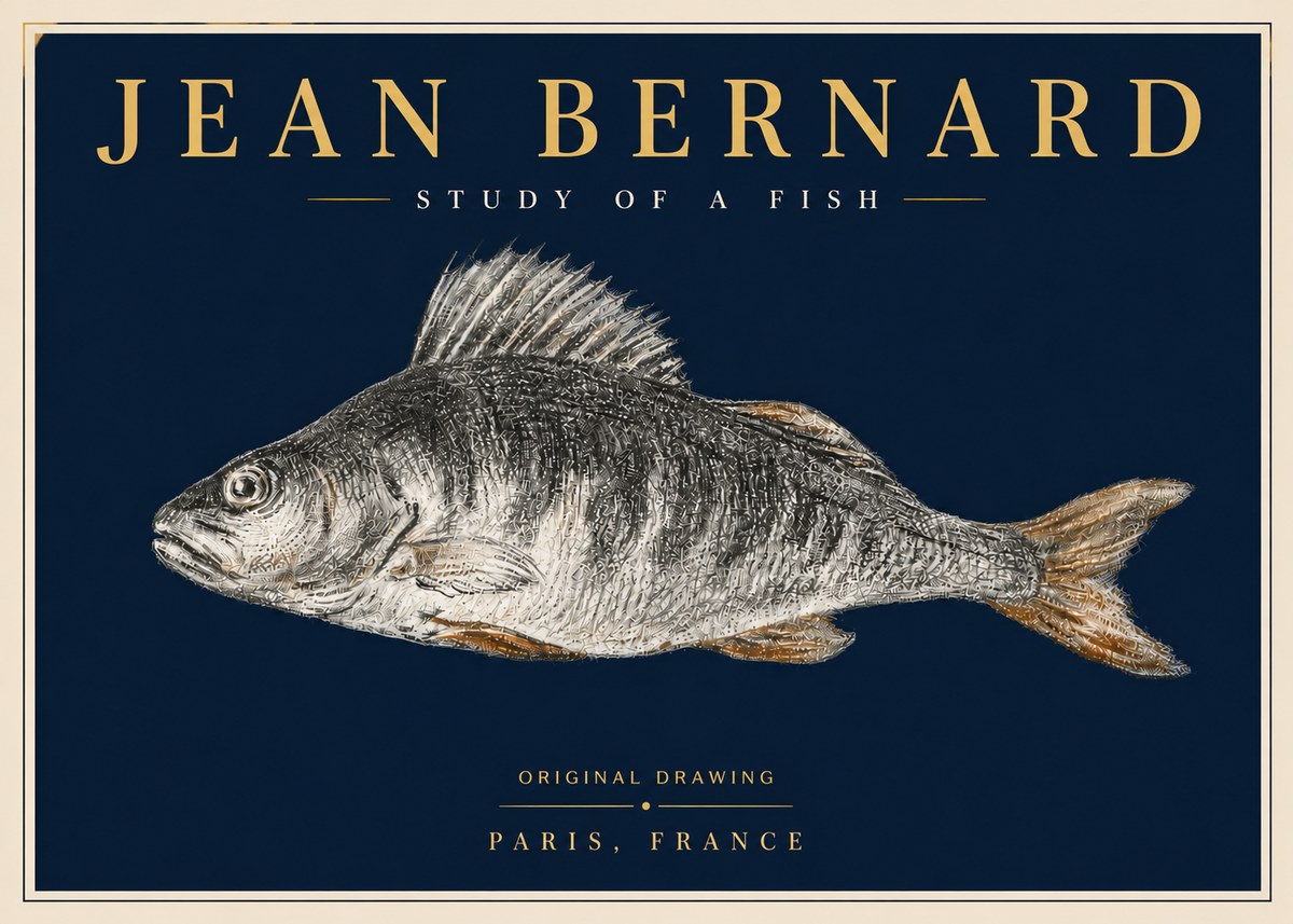 Jean Bernard Study of a Fish IV No6 - Affiche
