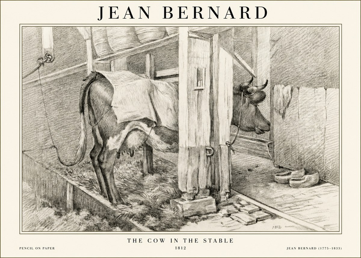Jean Bernard The Cow in the Stable No1 - Affiche