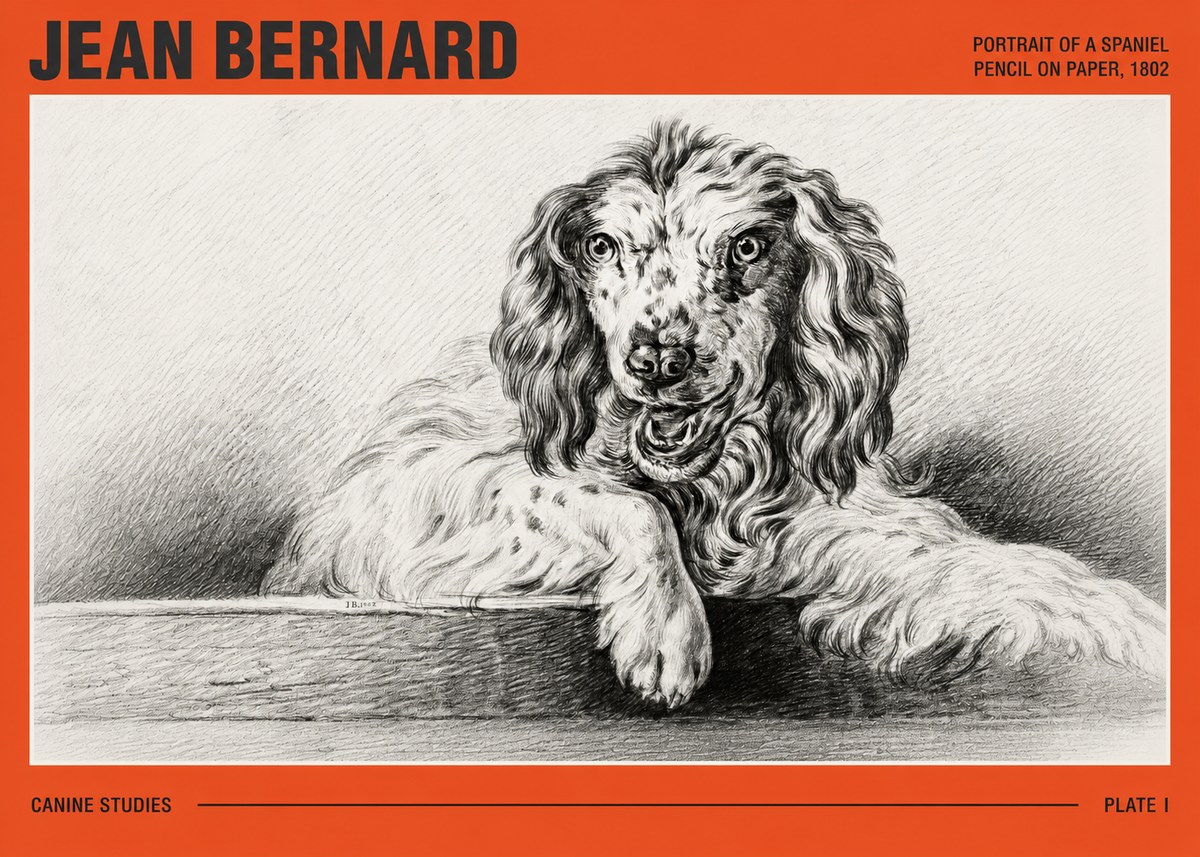 Jean Bernard Portrait of a Spaniel No3 - Affiche