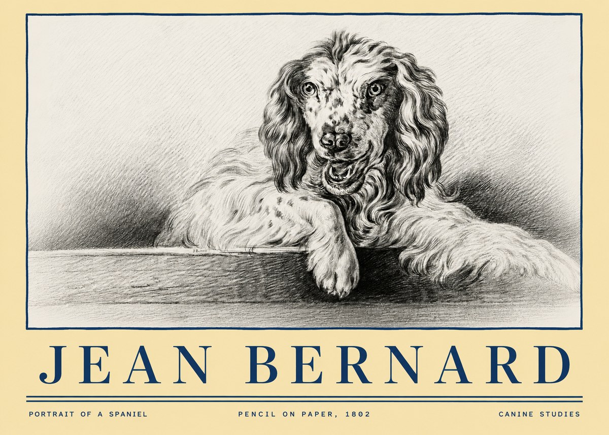 Jean Bernard Portrait of a Spaniel No4 - Affiche