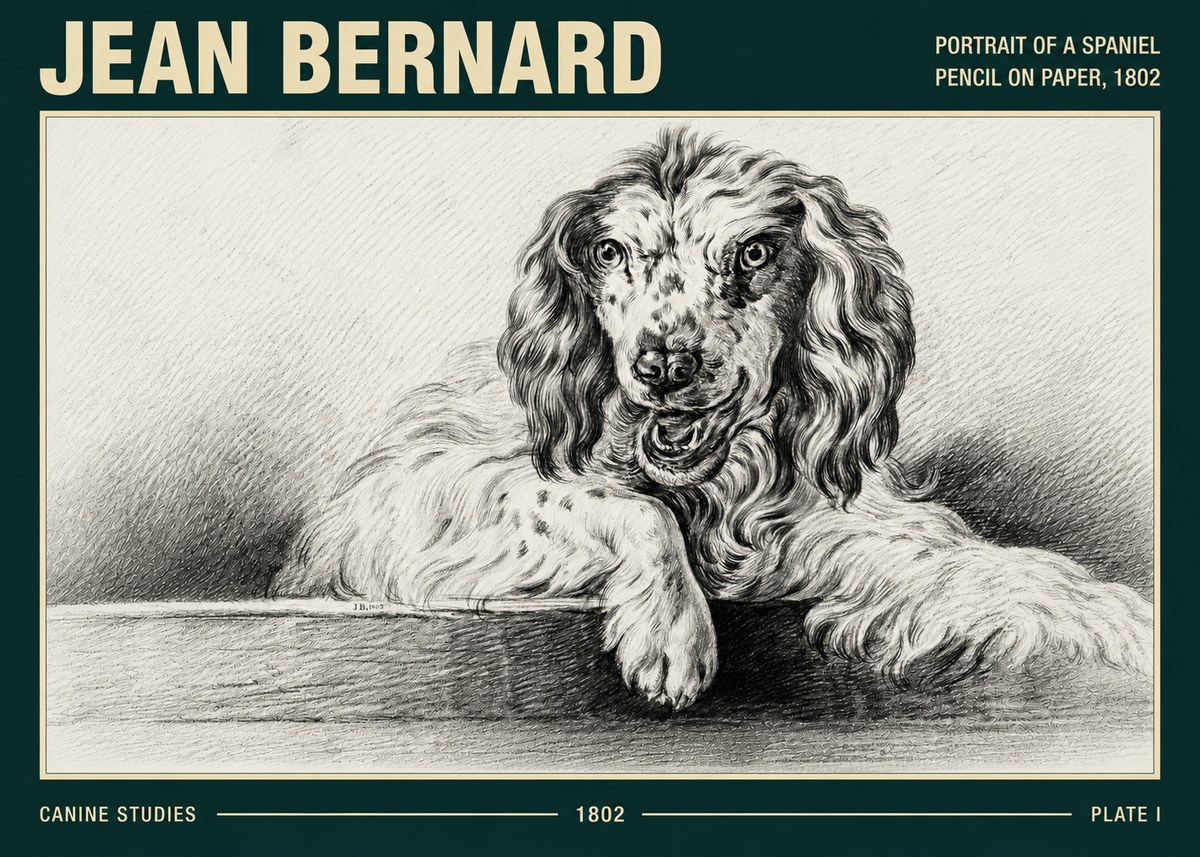 Jean Bernard Portrait of a Spaniel No5 - Affiche