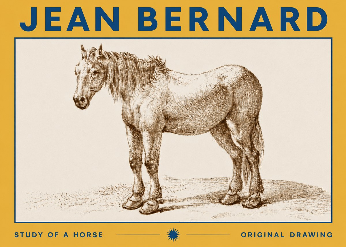 Jean Bernard Study of a Horse XIV No3 - Affiche
