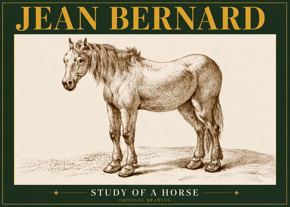 Jean Bernard Study of a Horse XIV No5 - Affiche