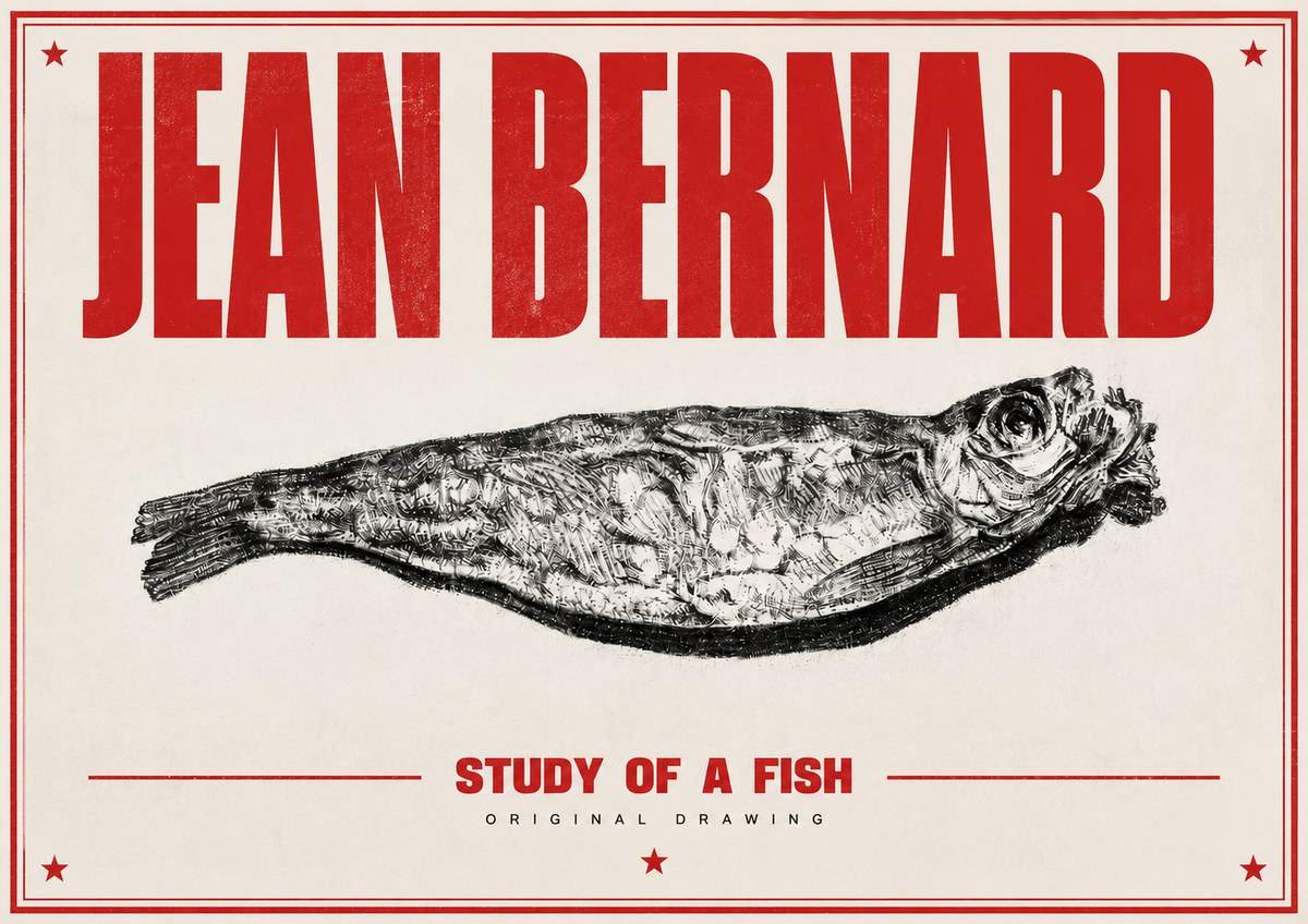 Jean Bernard Study of a Fish V No3 - Affiche