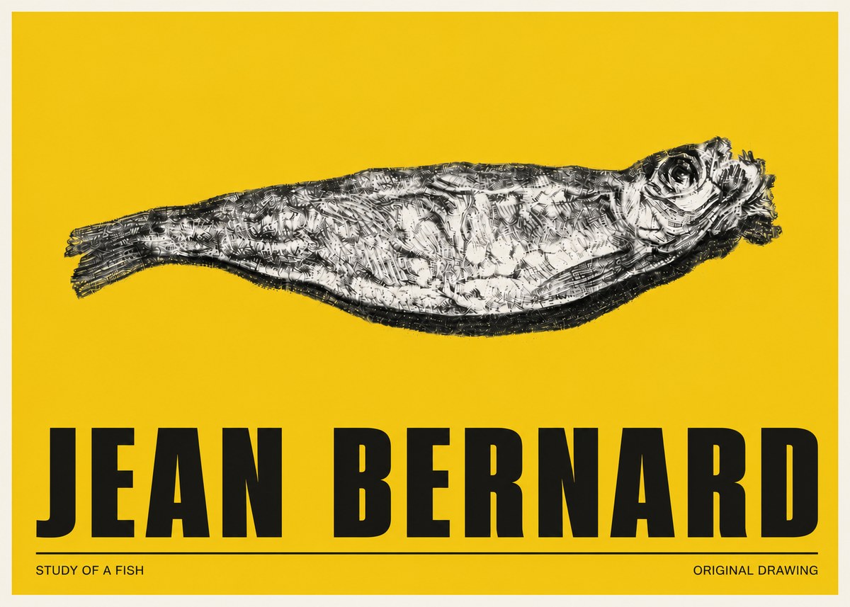 Jean Bernard Study of a Fish V No4 - Affiche