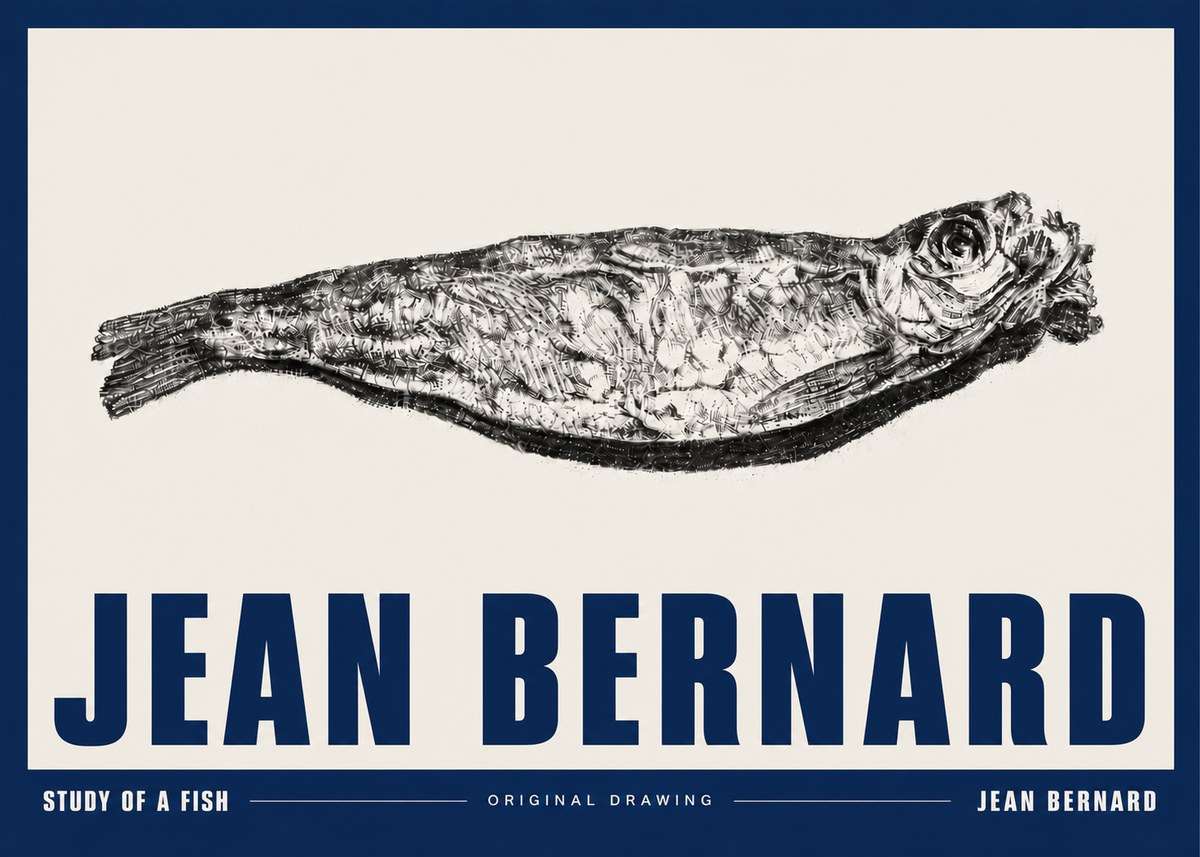 Jean Bernard Study of a Fish V No5 - Affiche