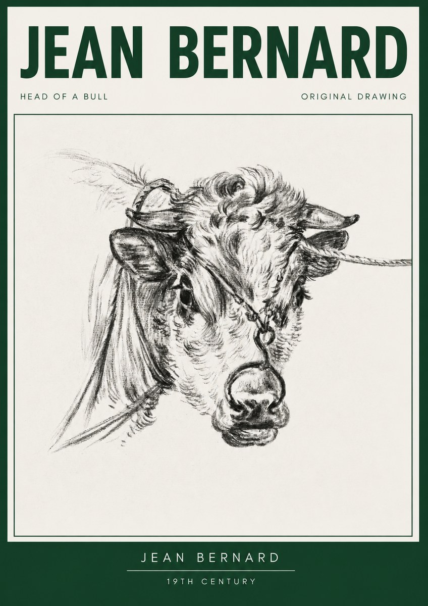 Jean Bernard Head of a Bull No3 - Affiche