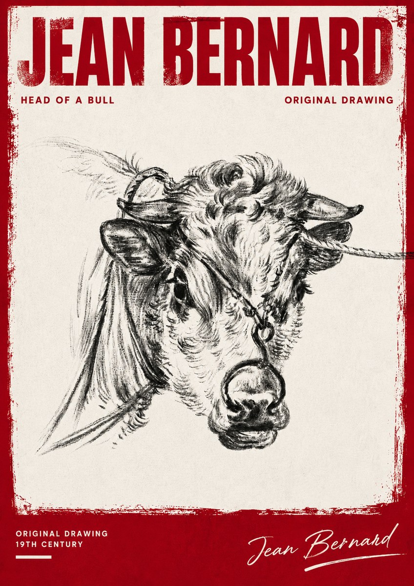 Jean Bernard Head of a Bull No4 - Affiche