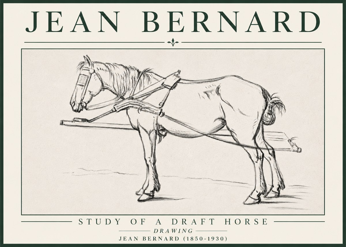 Jean Bernard Study of a Draft Horse II No4 - Affiche
