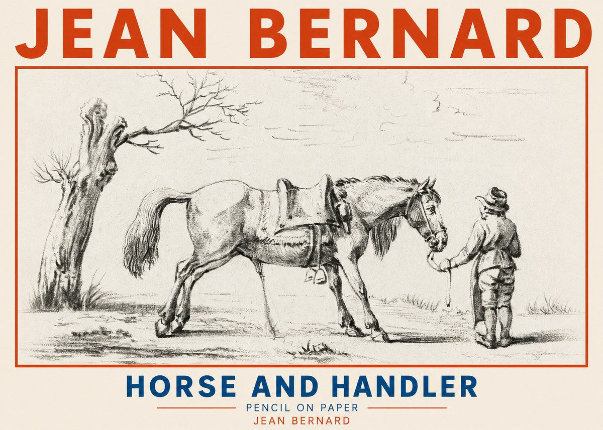 Jean Bernard Horse and Handler No2 - Affiche