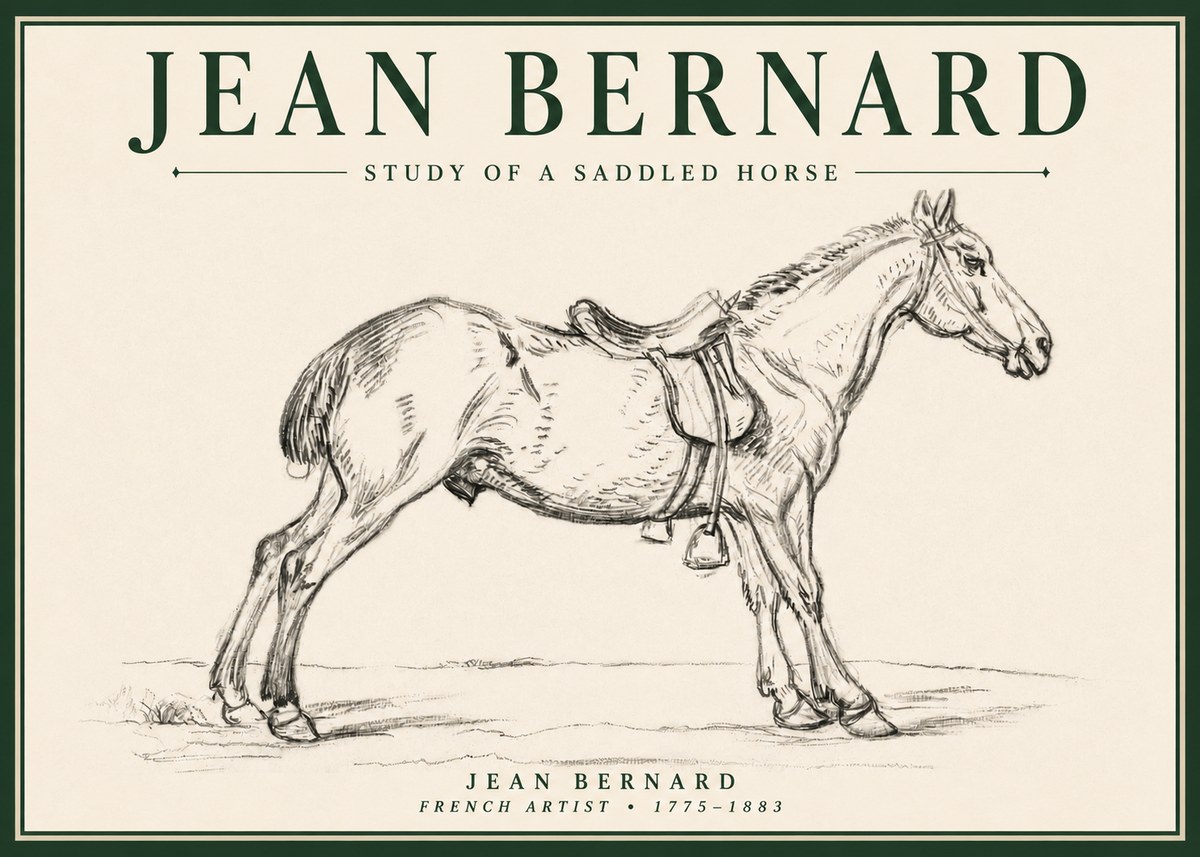 Jean Bernard Study of a Saddled Horse No4 - Affiche