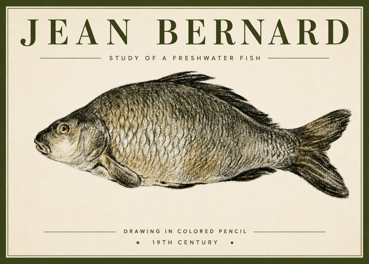 Jean Bernard Study of a Freshwater Fish No4 - Affiche