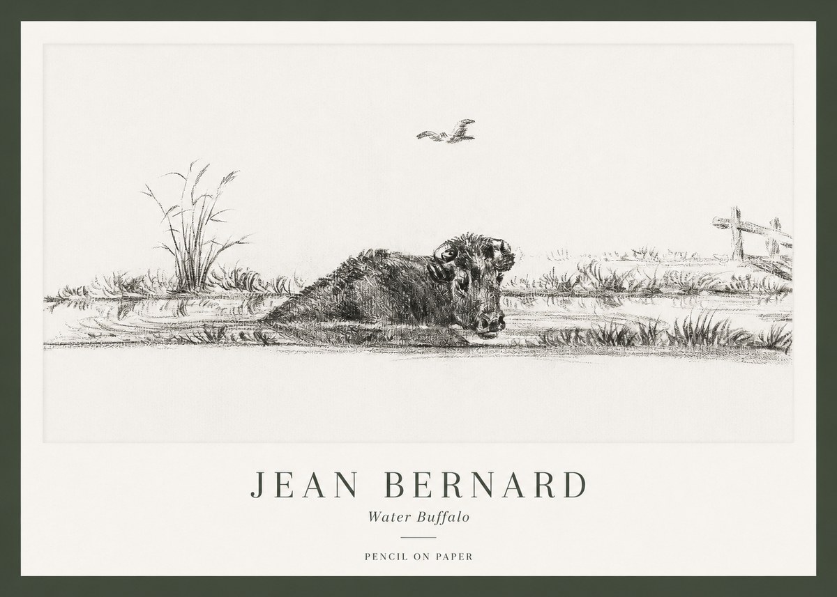 Jean Bernard Study of a Water Buffalo No2 - Affiche
