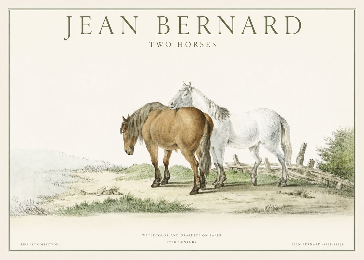 Jean Bernard Two Horses II No1 - Affiche
