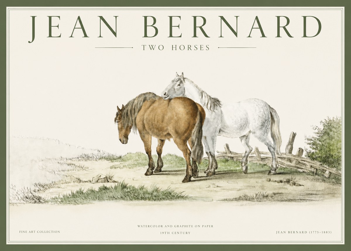 Jean Bernard Two Horses II No3 - Affiche