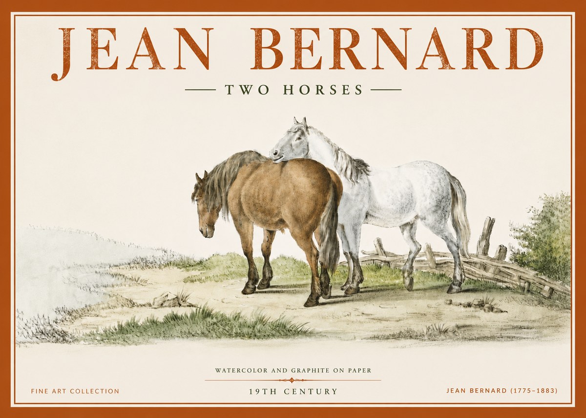 Jean Bernard Two Horses II No5 - Affiche