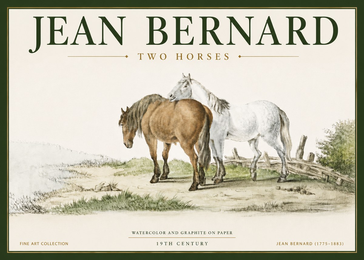 Jean Bernard Two Horses II No6 - Affiche