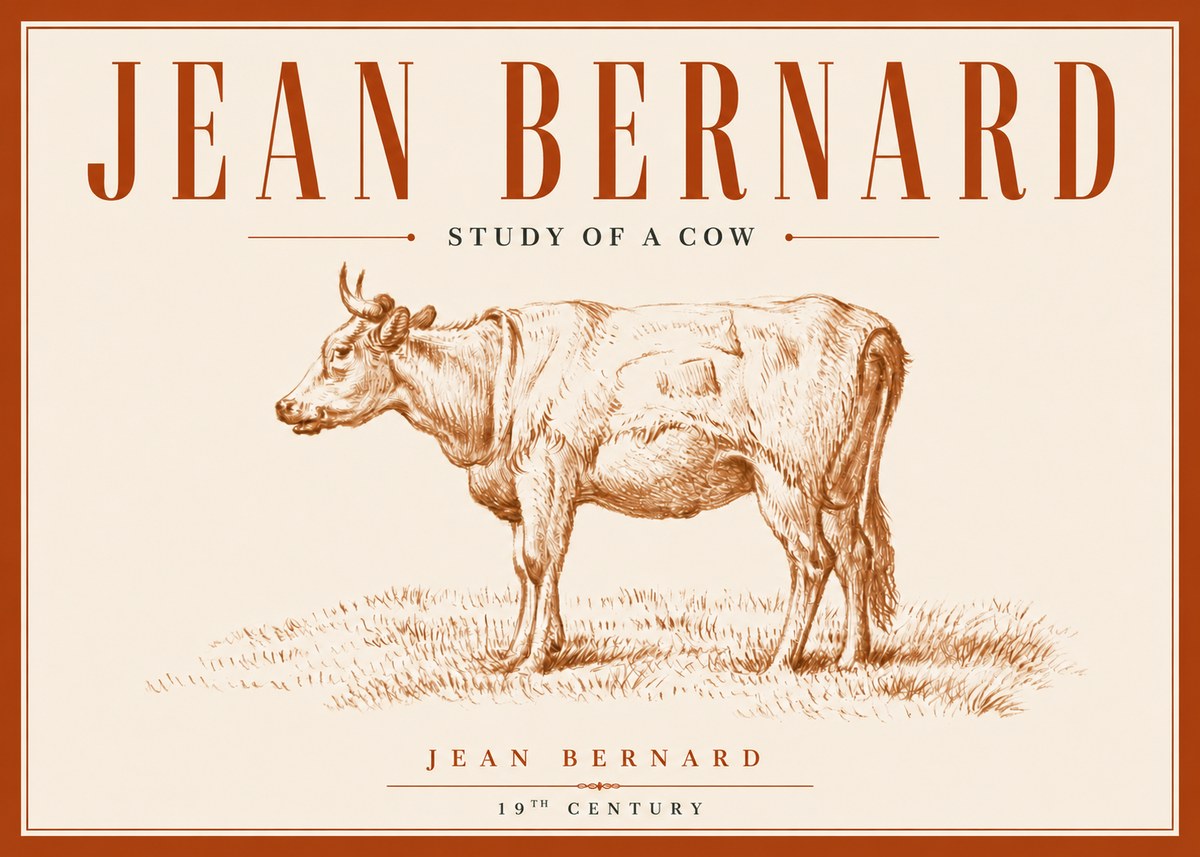 Jean Bernard Study of a Cow XIX No6 - Affiche