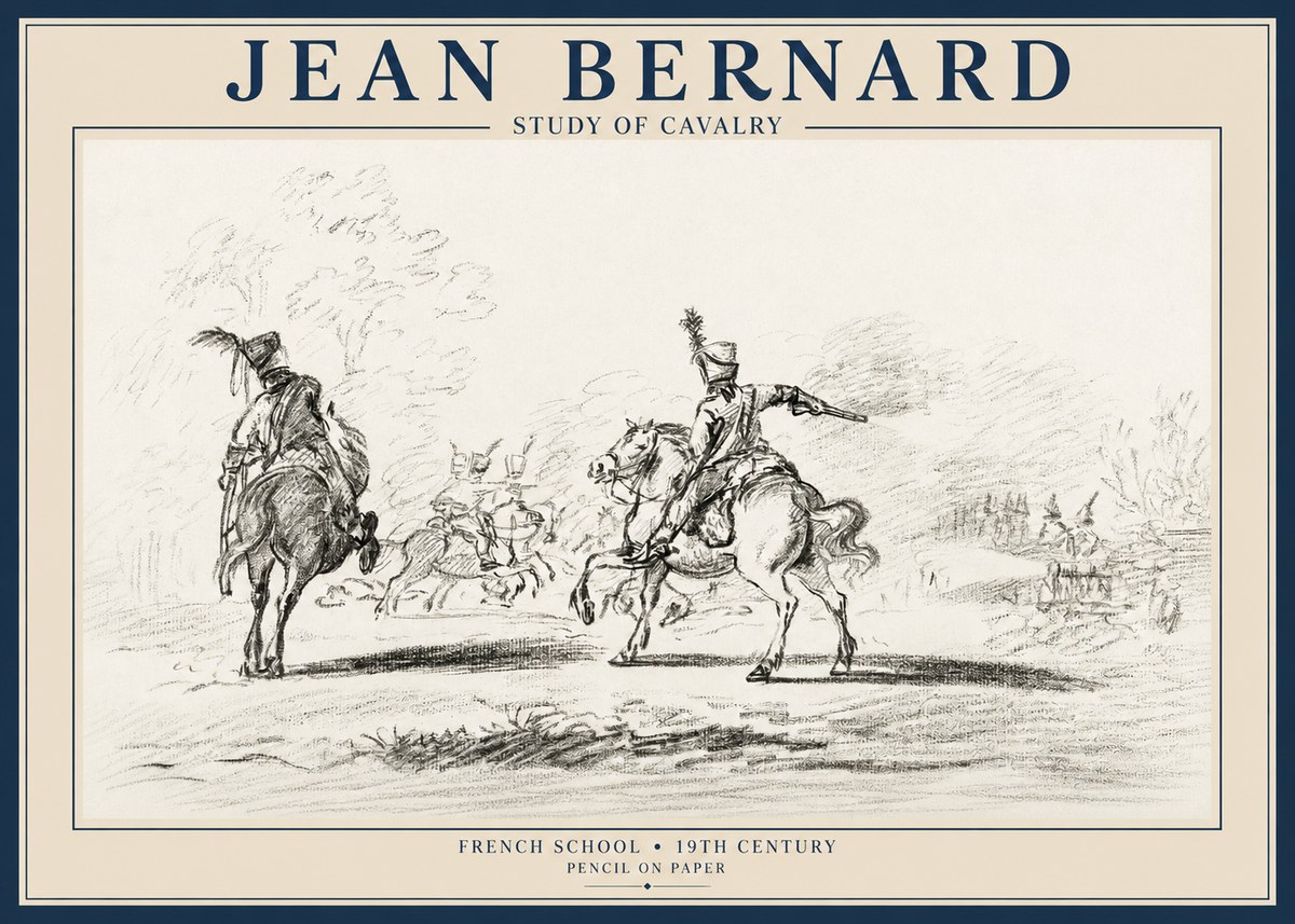 Jean Bernard Study of Cavalry No1 - Affiche