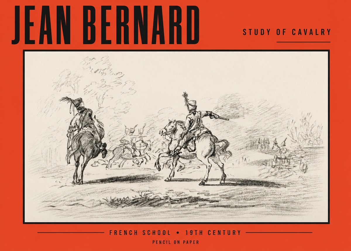 Jean Bernard Study of Cavalry No2 - Affiche