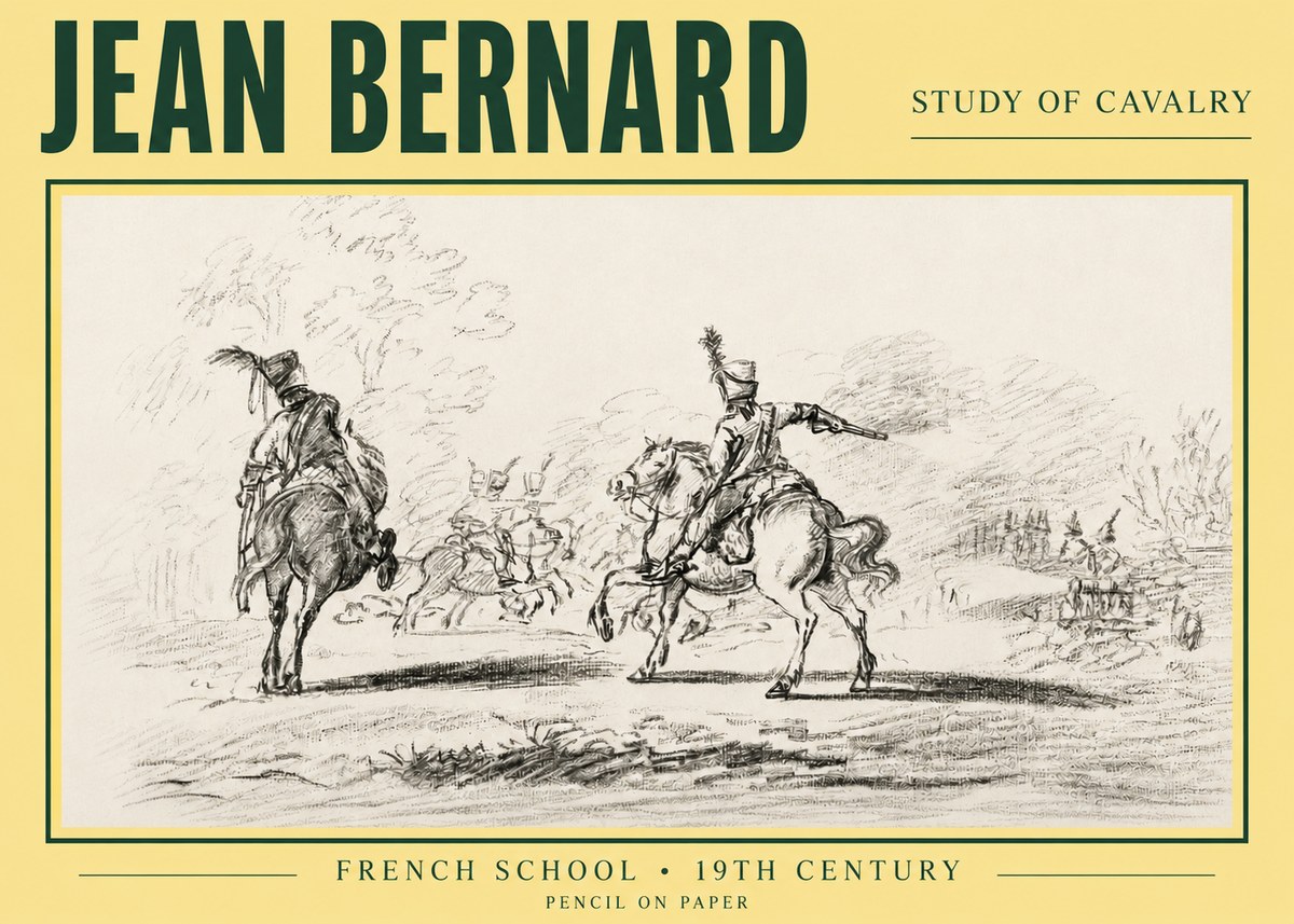 Jean Bernard Study of Cavalry No3 - Affiche
