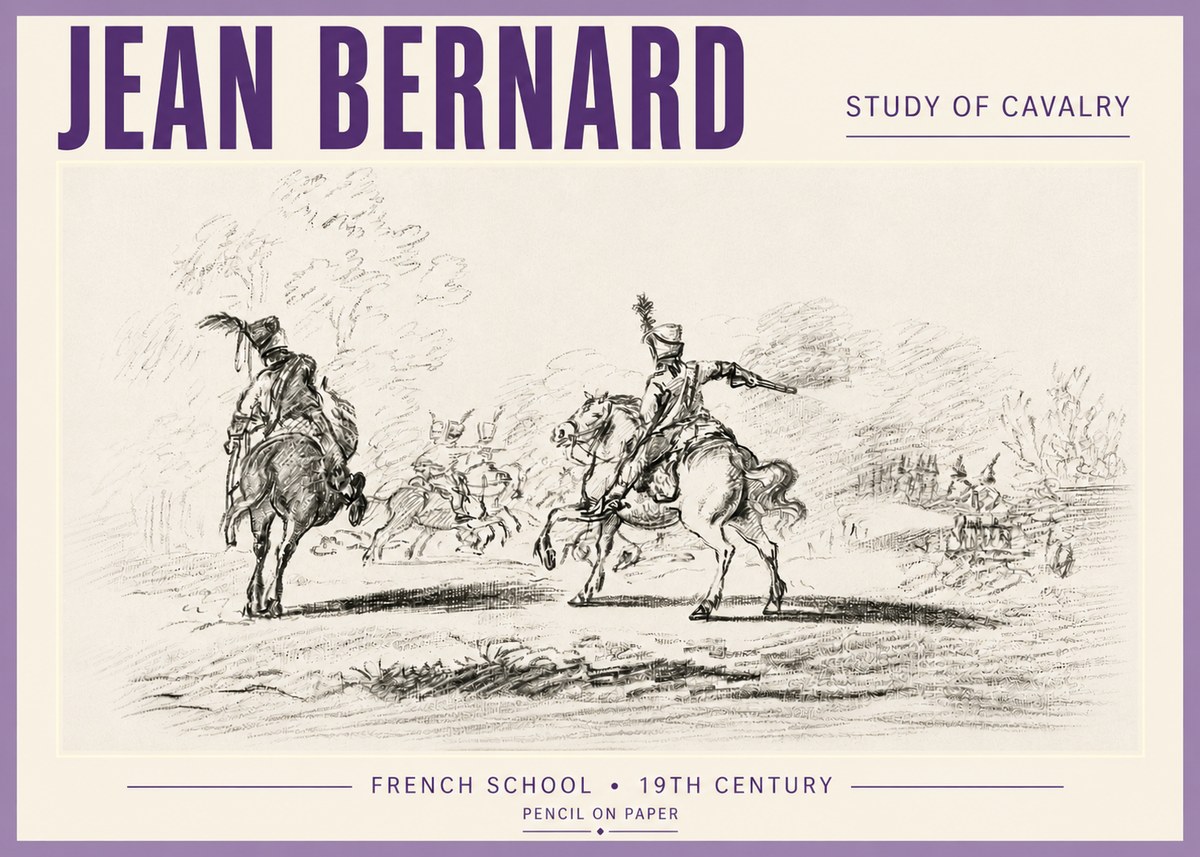 Jean Bernard Study of Cavalry No5 - Affiche