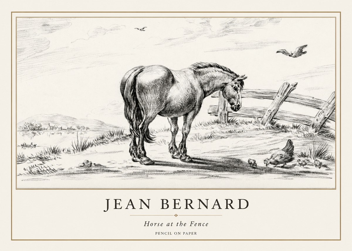 Jean Bernard Horse at the Fence No1 - Affiche