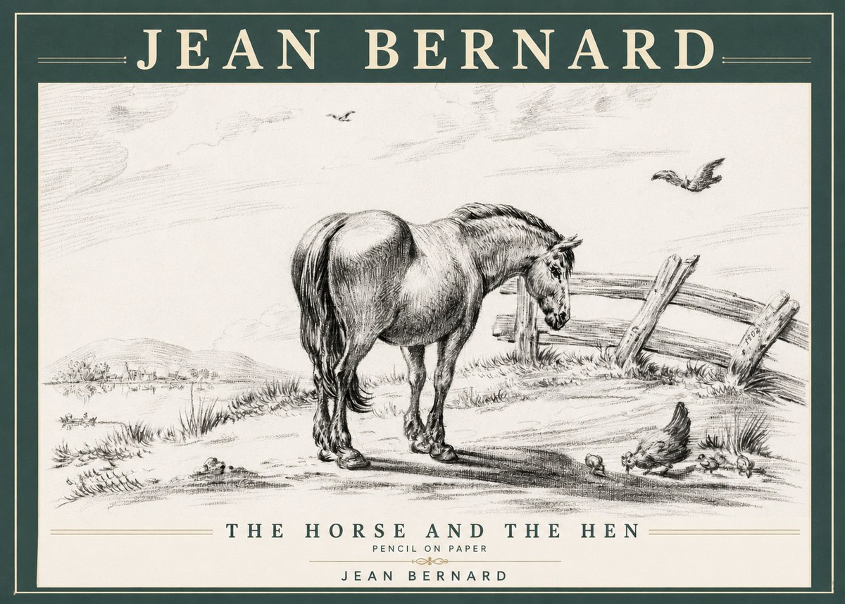 Jean Bernard Horse at the Fence No4 - Affiche