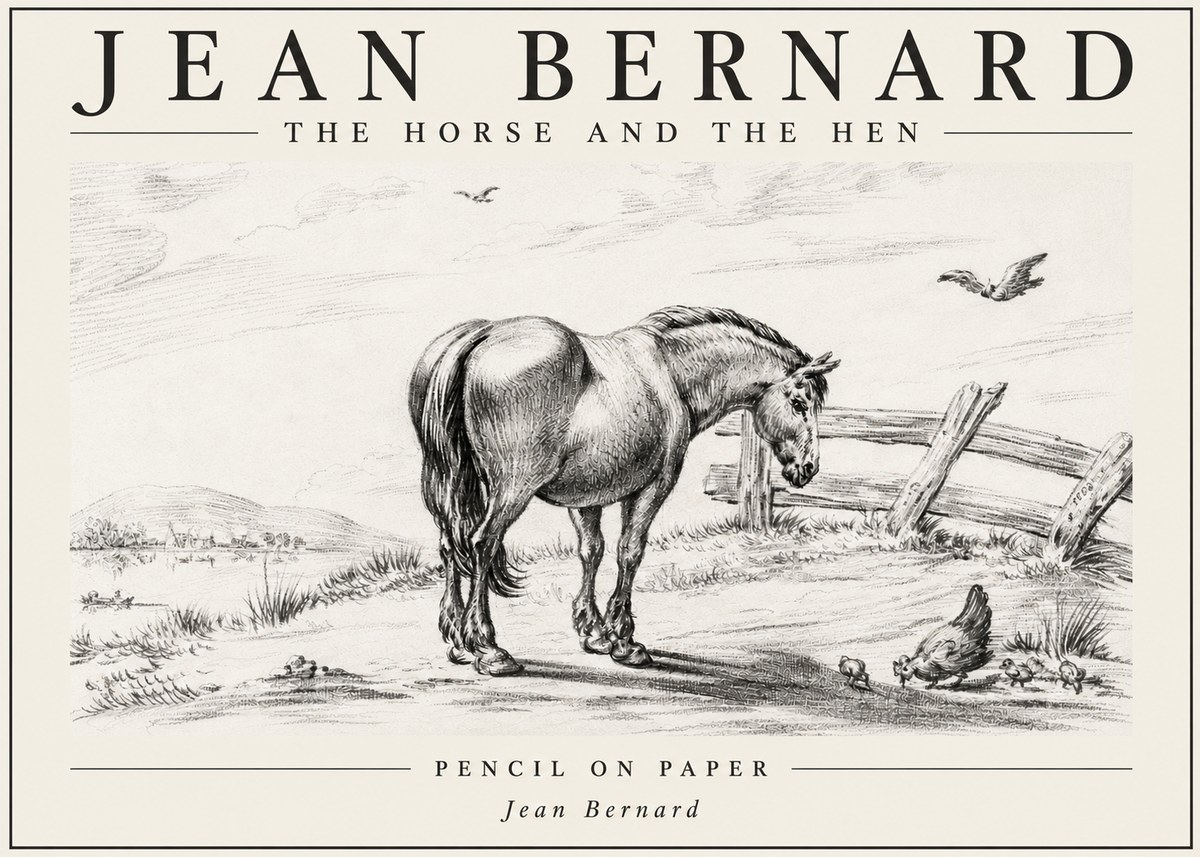 Jean Bernard Horse at the Fence No6 - Affiche
