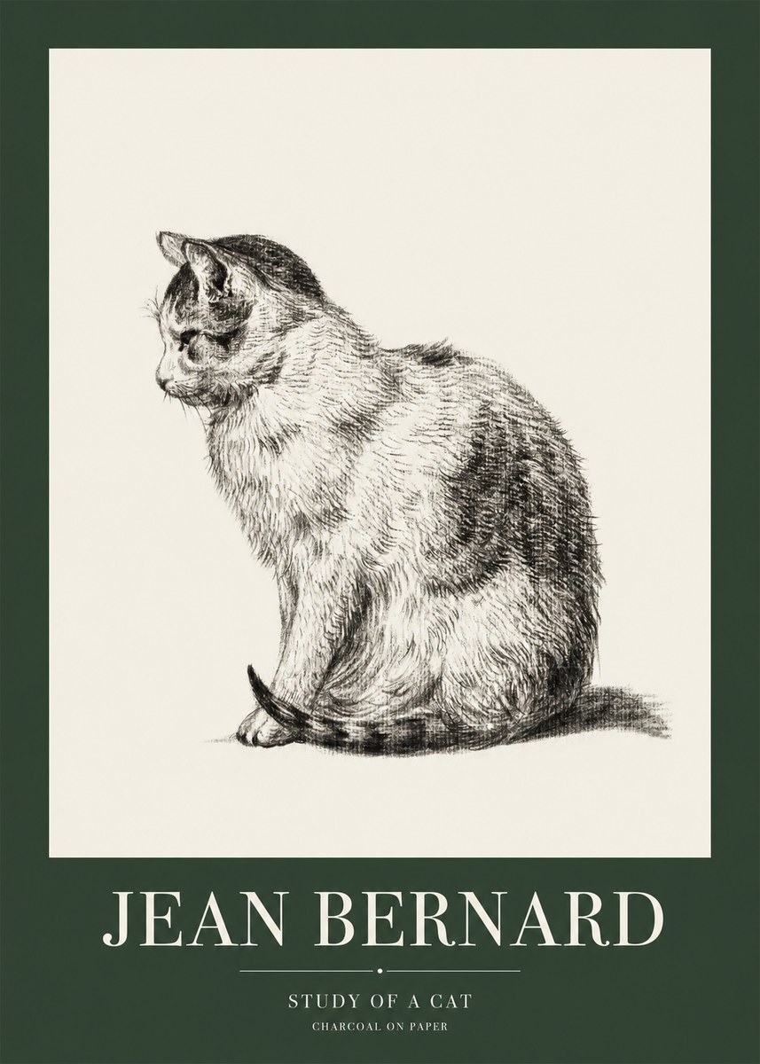 Jean Bernard Study of a Cat IV No1 - Affiche