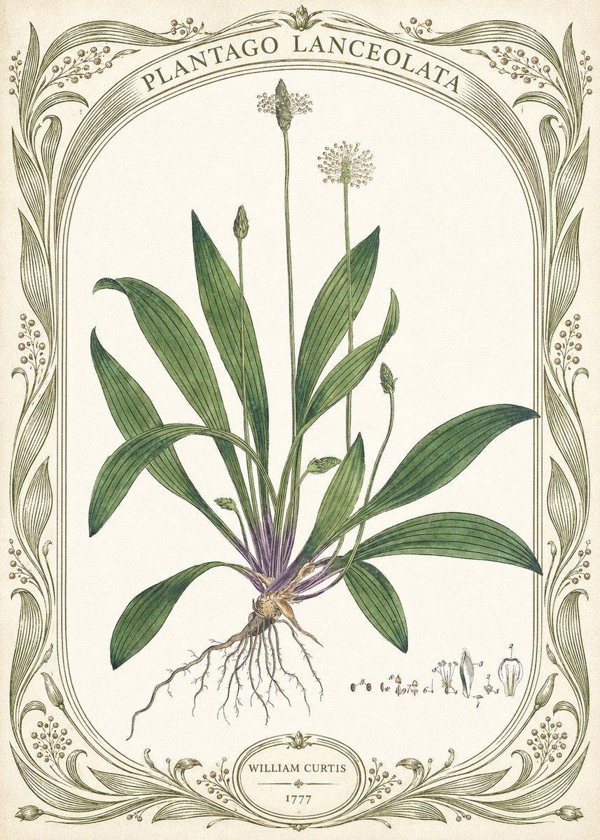 William Curtis Plantago Lanceolata III No5 - Affiche