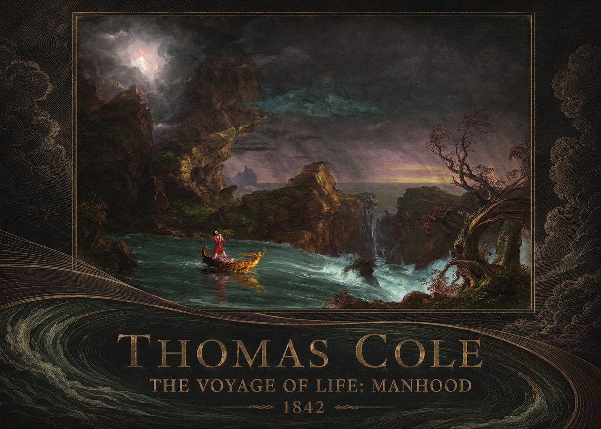 Thomas Cole The Voyage of Life: Manhood II No3 - Affiche