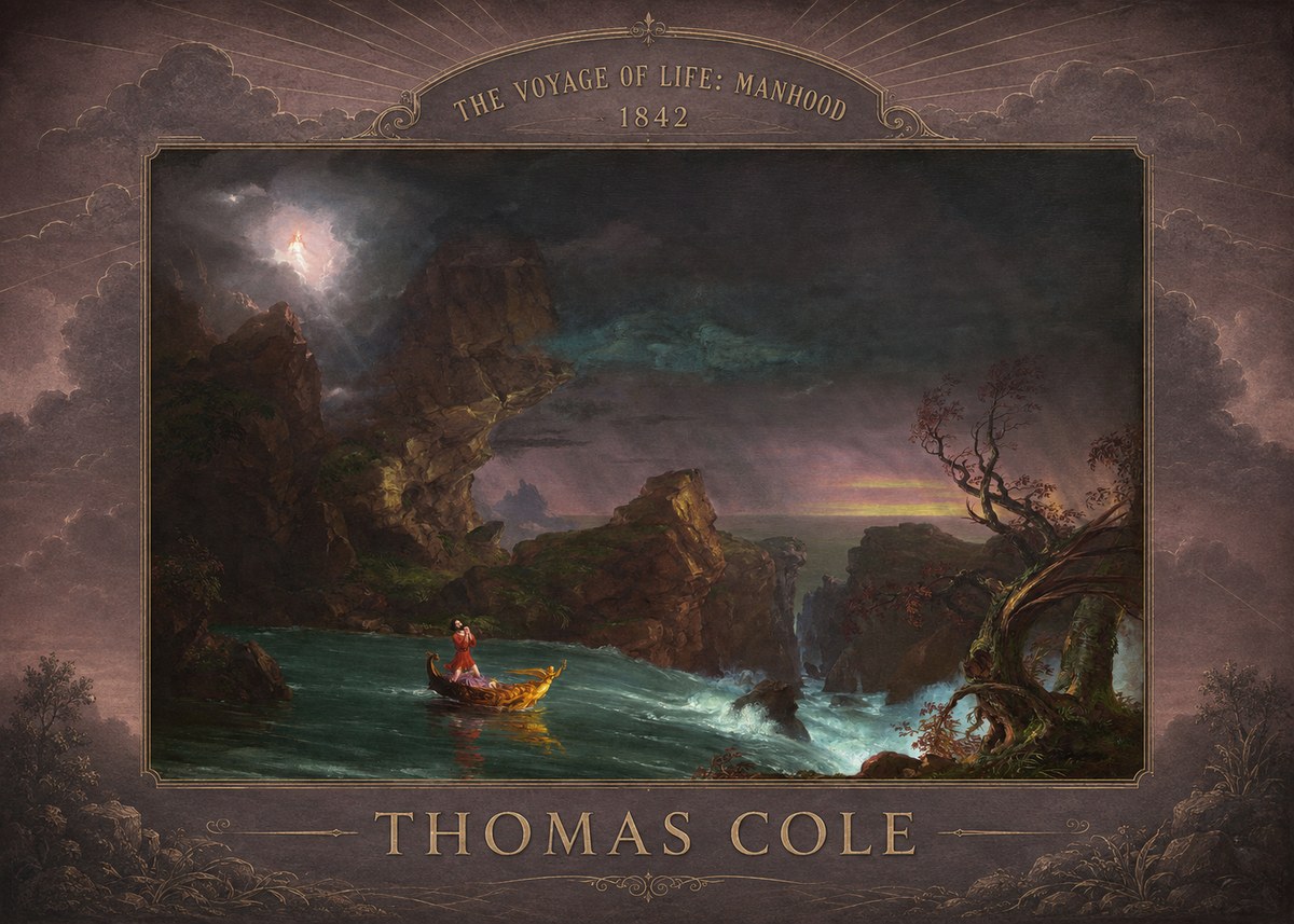 Thomas Cole The Voyage of Life: Manhood II No4 - Affiche