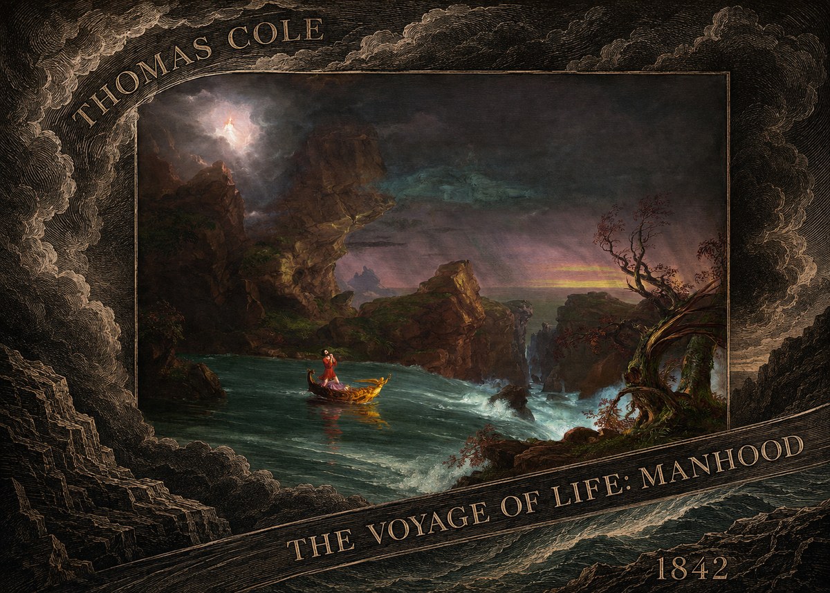 Thomas Cole The Voyage of Life: Manhood II No6 - Affiche