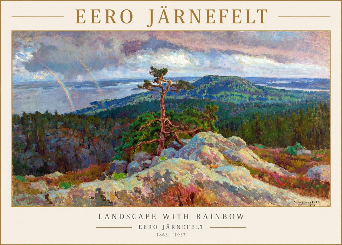 Eero Järnefelt Landscape with Rainbow, 1915 No2 - Affiche