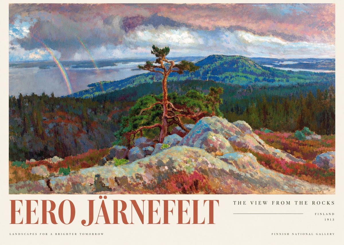 Eero Järnefelt Landscape with Rainbow, 1915 No5 - Affiche