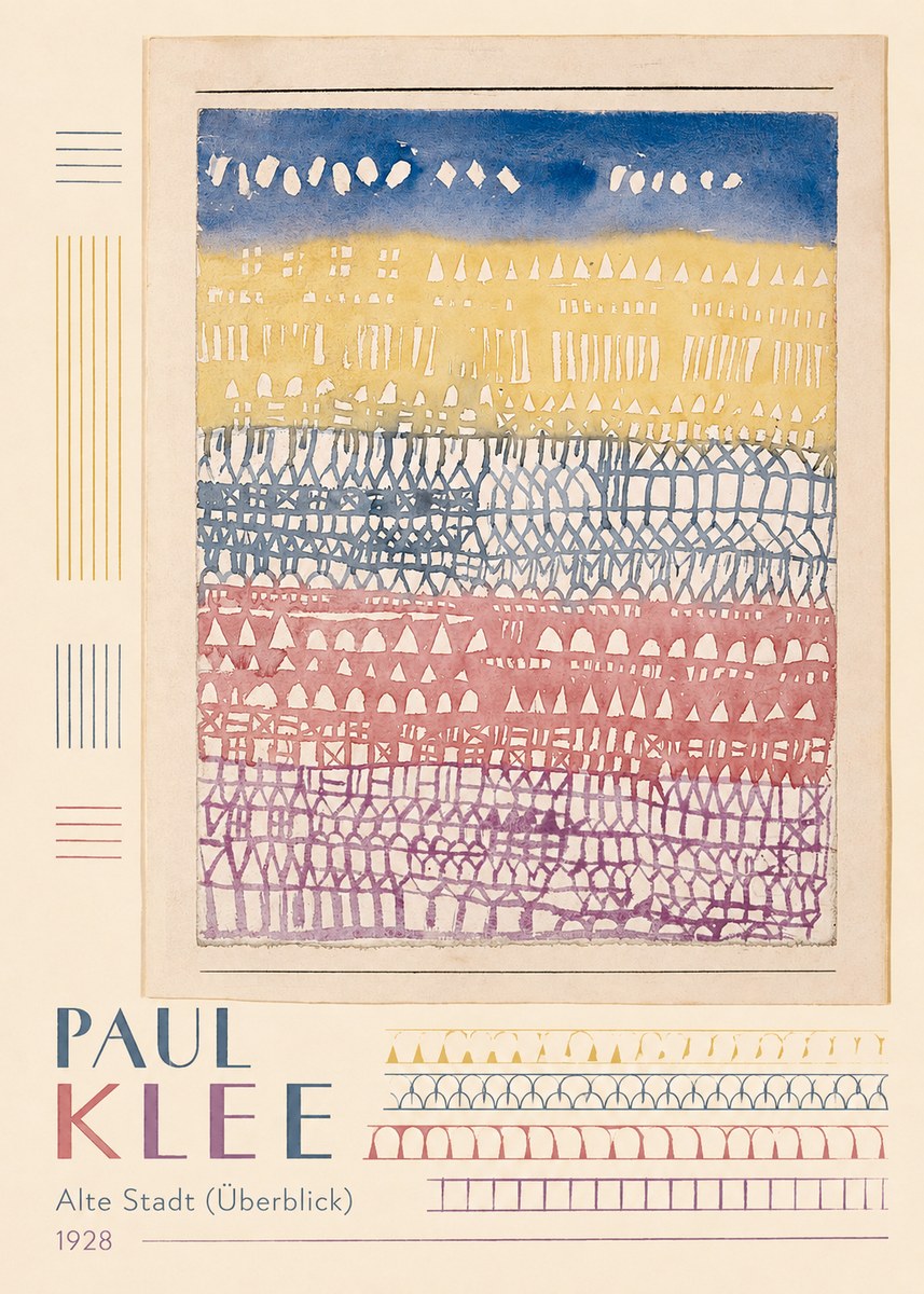 Paul Klee Alte Stadt (Überblick) No5 - Affiche